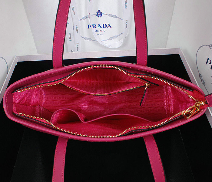 2014 Prada saffiano calfskin leather shoulder bag BN2432 rosered - Click Image to Close